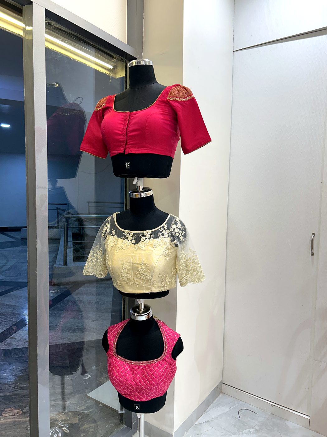 Designer blouse display – Aarya Fashion Designing & Tailoring, Kalyani Nagar, Pune